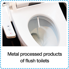 Metal processed products of flush toilets
