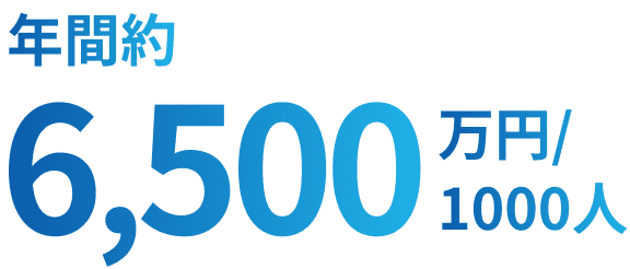 年間約6500万円