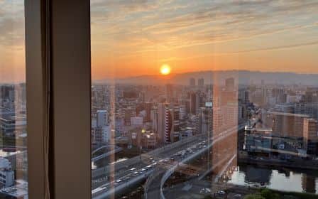 17F会議準備室から見える夕日