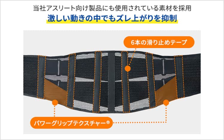 激しい動きの中でもズレ上がりを抑制