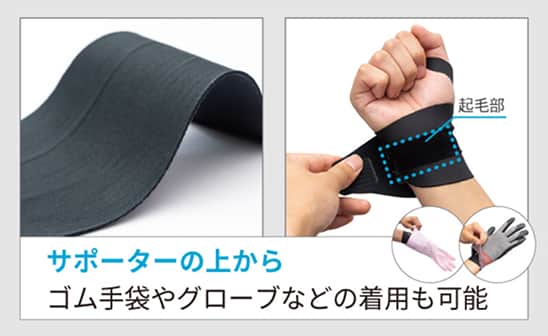 縫い目のない幅広ベルトでサポート力UP